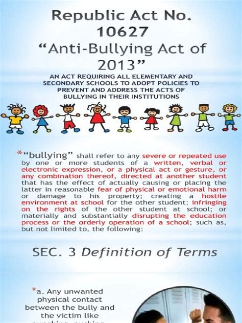 anti bullying act ppt|Anti bullying Act 2013 & DO no. 40 s. 2012 .